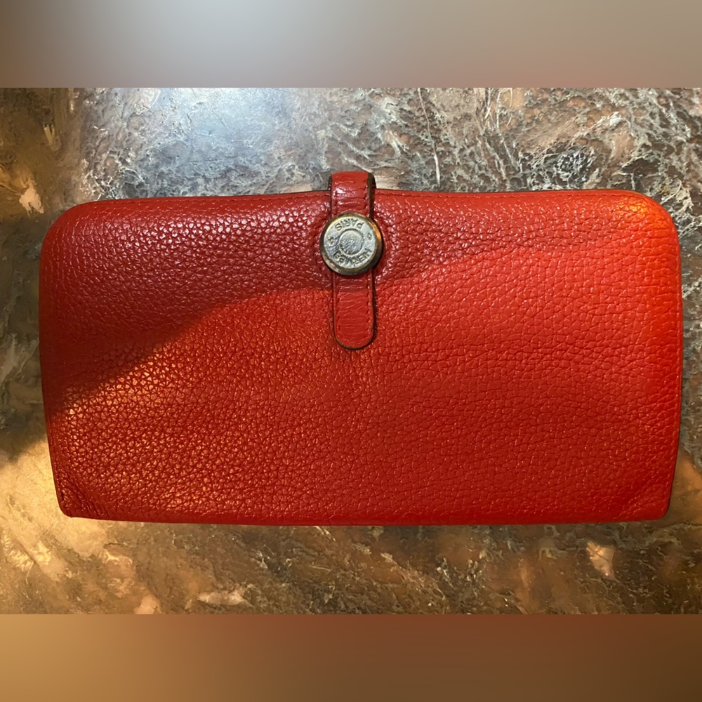 Hermes Dogon Vintage Leather Wallet with Silver Hardware